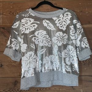 Michael Kors Knit Sweater Sequined Tee